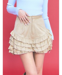 FURFUR | フリルレイヤースウェードショートパンツ(その他パンツ)