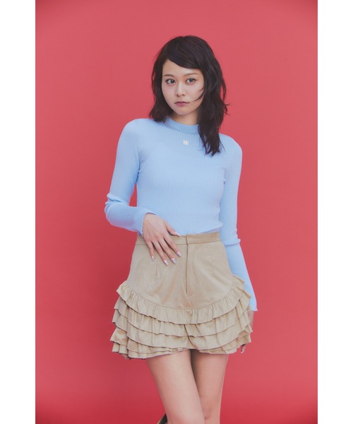 FURFUR（ファーファー）の「フリルレイヤースウェードショートパンツ（その他パンツ・レディース・サックスブルー/ベージュ/チャコールグレー・F）」の13枚目の写真