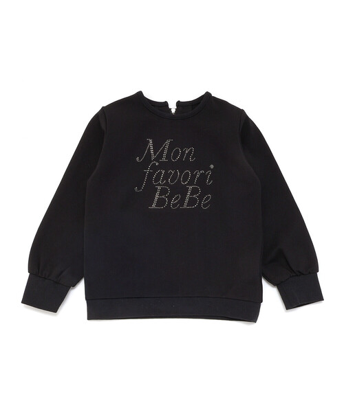 BeBe(ベベ)の「ポンチラインストーンロゴトレーナー(スウェット・キッズ・オフホワイト/ブラック・110cm/120cm/130cm/140cm/150cm)」の5枚目の写真