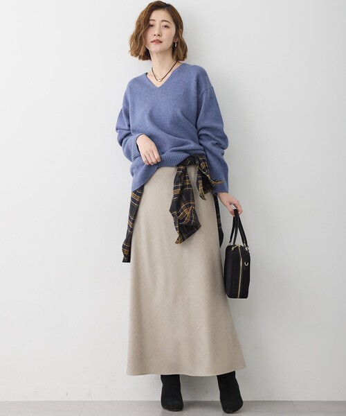 23区 S(ニジュウサンクチイサイサイズ)の「【洗える】ハイカウントフラノ フレア スカート(スカート・レディース・グレー系/ライトグレー系/ベージュ系・34/32/30)」の15枚目の写真