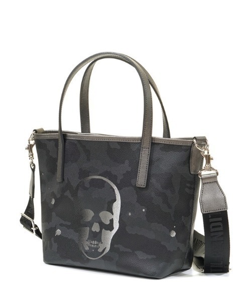 GENTIL BANDIT（ジャンティバンティ）の「GENTIL BANDIT x lucien pellat-finet /14th Anniv. Ltd トートバッグPM (SKULL)（トートバッグ・メンズ・ブラック/ホワイト・F）」の3枚目の写真