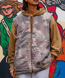 RVCA メンズ GRANT PUFFER REVERSIBLE ZIP HD パーカー 【2025年秋冬モデル】/ルーカリバーシブルジップアップパーカー・フーディー(SET UP・セットアップ可能・空港コーデ)
