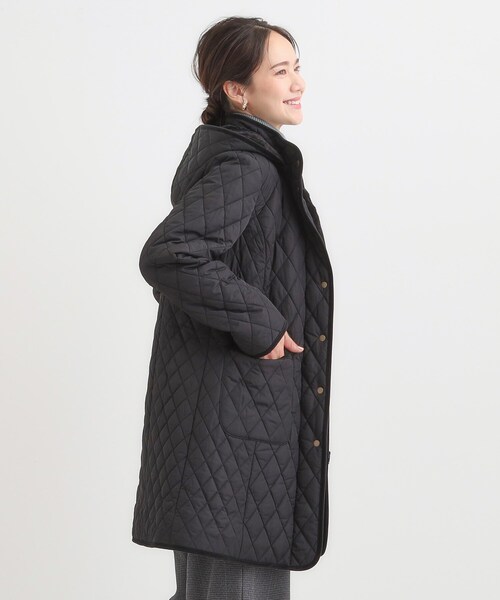 SHOO・LA・RUE(シューラルー)の「【撥水/フード取り外し可】自然にくびれる あったかダイヤ柄キルトコート【CIRCRIC】(その他アウター・レディース・ブラック/ライトベージュ/チャコールグレー・02/03/01/04)」の7枚目の写真