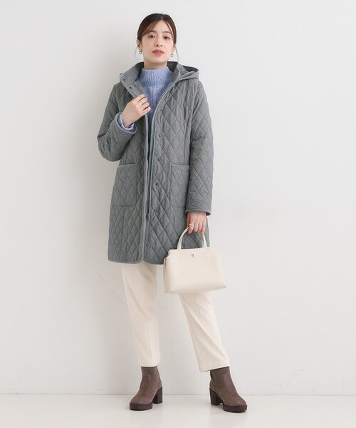 SHOO・LA・RUE(シューラルー)の「【撥水/フード取り外し可】自然にくびれる あったかダイヤ柄キルトコート【CIRCRIC】(その他アウター・レディース・ブラック/ライトベージュ/チャコールグレー・02/03/01/04)」の17枚目の写真