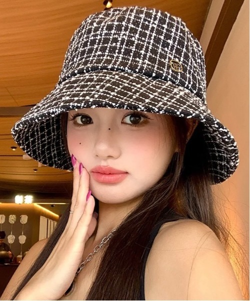 VIBGYOR（ヴィブジョー）の「レディース チェック柄 バケットハット(BDS)（ハット・レディース・ブラック・FREE）」の3枚目の写真