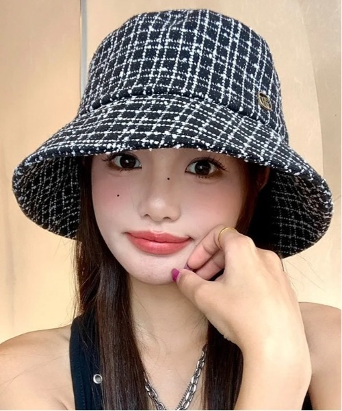VIBGYOR（ヴィブジョー）の「レディース チェック柄 バケットハット(BDS)（ハット・レディース・ブラック・FREE）」の4枚目の写真