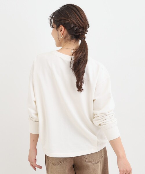 SHOO・LA・RUE（シューラルー）の「コード刺繍ミニ裏毛トップス（Tシャツ/カットソー・レディース・アイボリー系/ライトグレー系1/ブラック系2・01/02/03/04）」の5枚目の写真