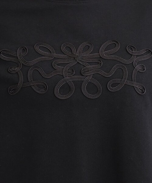 SHOO・LA・RUE（シューラルー）の「コード刺繍ミニ裏毛トップス（Tシャツ/カットソー・レディース・アイボリー系/ライトグレー系1/ブラック系2・01/02/03/04）」の15枚目の写真