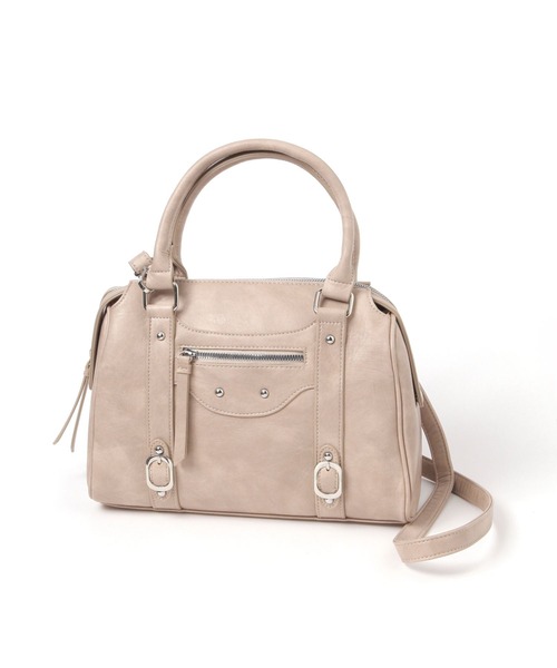 Heather（ヘザー）の「フェイクレザーボストンBAG　607269（ボストンバッグ・レディース・ブラウン/ブラック/アイボリー/ベージュ/レッド・ONE SIZE）」の4枚目の写真