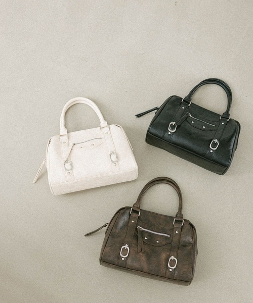 Heather（ヘザー）の「フェイクレザーボストンBAG　607269（ボストンバッグ・レディース・ブラウン/ブラック/アイボリー/ベージュ/レッド・ONE SIZE）」の6枚目の写真