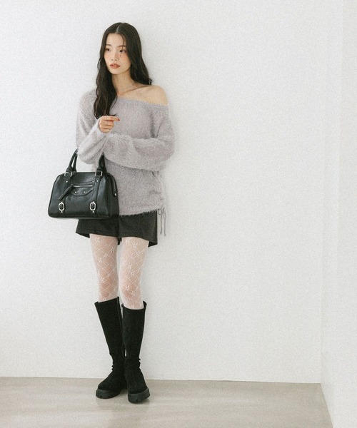 Heather（ヘザー）の「フェイクレザーボストンBAG　607269（ボストンバッグ・レディース・ブラウン/ブラック/アイボリー/ベージュ/レッド・ONE SIZE）」の11枚目の写真