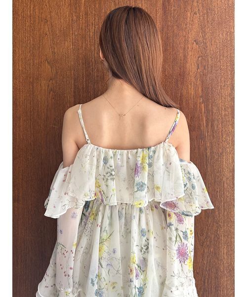 SNIDEL（スナイデル）の「オフショルフリルワンピース（ワンピース・レディース・イエロー/マルチ/コーラル・0/1）」の18枚目の写真