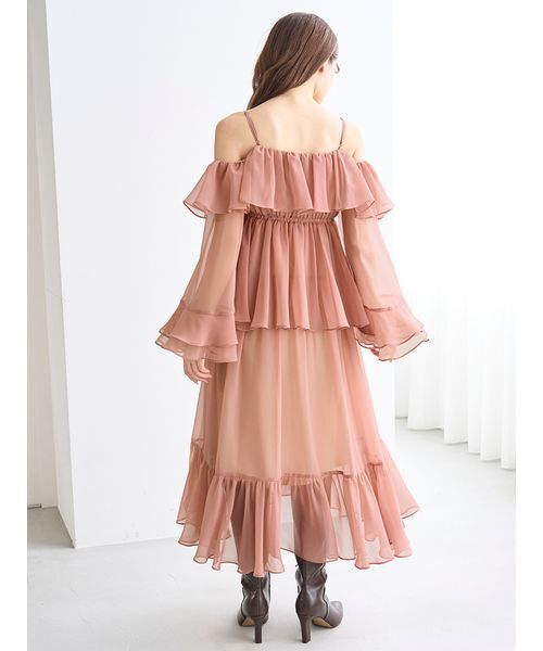 SNIDEL（スナイデル）の「オフショルフリルワンピース（ワンピース・レディース・イエロー/マルチ/コーラル・0/1）」の22枚目の写真