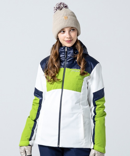 phenix(フェニックス)の「phenix(フェニックス)Shiny Accent Active Jacket シャイニーアクセント アクティブジャケット スキージャケット(保温性/耐水性)(その他アウター・レディース・アクア/ブラック/レッド/ホワイト・M/L/S)」の2枚目の写真
