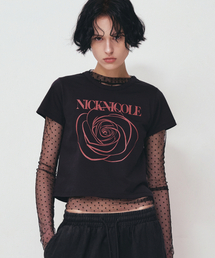 ROSE SIGNATURE CROP TOP_BLACK BURGUNDY