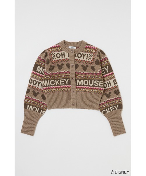 Disney SERIES CREATED by MUS(ディズニーシリーズクリエイテッドバイエムユーエス)の「MD FAIR ISLE ニットカーディガン/ MICKEY(カーディガン/ボレロ・レディース・オフホワイト/ネイビー/ブラウン・FREE)」の3枚目の写真