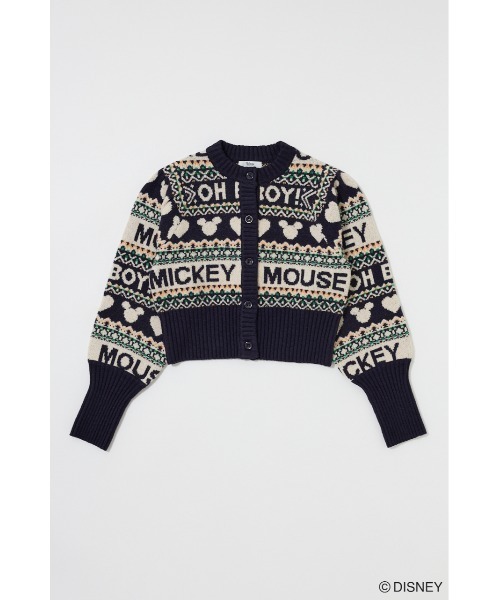 Disney SERIES CREATED by MUS(ディズニーシリーズクリエイテッドバイエムユーエス)の「MD FAIR ISLE ニットカーディガン/ MICKEY(カーディガン/ボレロ・レディース・オフホワイト/ネイビー/ブラウン・FREE)」の6枚目の写真