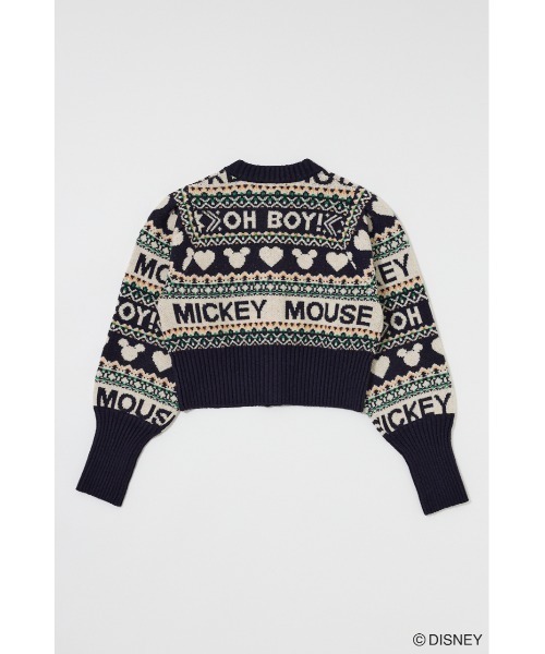 Disney SERIES CREATED by MUS(ディズニーシリーズクリエイテッドバイエムユーエス)の「MD FAIR ISLE ニットカーディガン/ MICKEY(カーディガン/ボレロ・レディース・オフホワイト/ネイビー/ブラウン・FREE)」の5枚目の写真