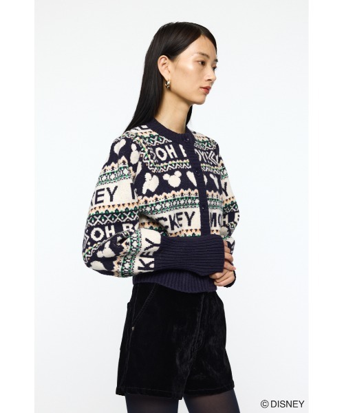 Disney SERIES CREATED by MUS(ディズニーシリーズクリエイテッドバイエムユーエス)の「MD FAIR ISLE ニットカーディガン/ MICKEY(カーディガン/ボレロ・レディース・オフホワイト/ネイビー/ブラウン・FREE)」の12枚目の写真