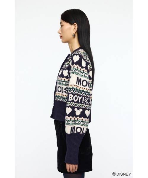 Disney SERIES CREATED by MUS(ディズニーシリーズクリエイテッドバイエムユーエス)の「MD FAIR ISLE ニットカーディガン/ MICKEY(カーディガン/ボレロ・レディース・オフホワイト/ネイビー/ブラウン・FREE)」の11枚目の写真