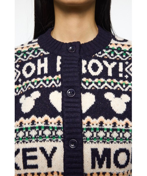 Disney SERIES CREATED by MUS(ディズニーシリーズクリエイテッドバイエムユーエス)の「MD FAIR ISLE ニットカーディガン/ MICKEY(カーディガン/ボレロ・レディース・オフホワイト/ネイビー/ブラウン・FREE)」の9枚目の写真