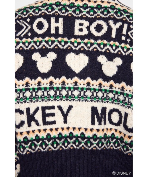 Disney SERIES CREATED by MUS(ディズニーシリーズクリエイテッドバイエムユーエス)の「MD FAIR ISLE ニットカーディガン/ MICKEY(カーディガン/ボレロ・レディース・オフホワイト/ネイビー/ブラウン・FREE)」の8枚目の写真