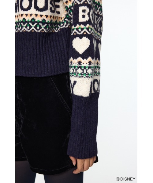 Disney SERIES CREATED by MUS(ディズニーシリーズクリエイテッドバイエムユーエス)の「MD FAIR ISLE ニットカーディガン/ MICKEY(カーディガン/ボレロ・レディース・オフホワイト/ネイビー/ブラウン・FREE)」の7枚目の写真