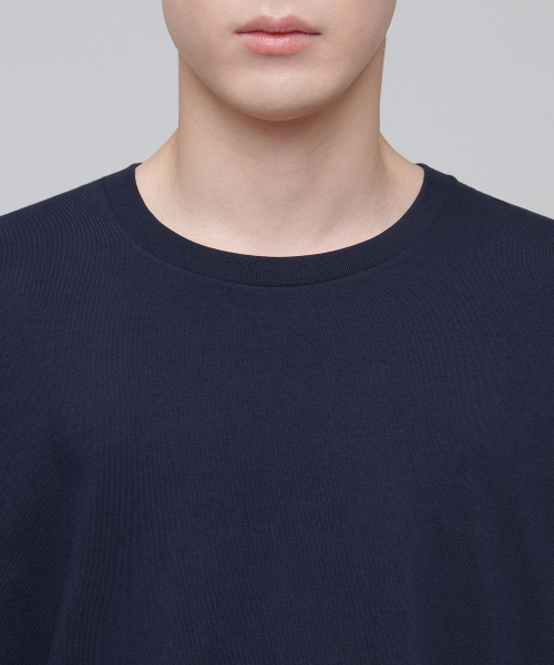 MUSINSA STANDARD（ムシンサスタンダード）の「オーバーサイズクルーネックTシャツ[ネイビー]（Tシャツ/カットソー・メンズ・その他・XXX-LARGE/SMALL/MEDIUM/LARGE/X-LARGE/XX-LARGE）」の3枚目の写真