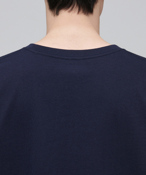 MUSINSA STANDARD（ムシンサスタンダード）の「オーバーサイズクルーネックTシャツ[ネイビー]（Tシャツ/カットソー・メンズ・その他・XXX-LARGE/SMALL/MEDIUM/LARGE/X-LARGE/XX-LARGE）」の4枚目の写真