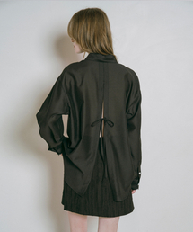 VANONE ATELIER（バノンアトリエ）の「A3528 Loose Fit Back Slit Shirt_Black（シャツ/ブラウス）」