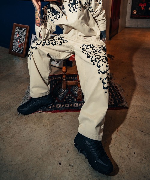 Dickies（ディッキーズ）の「Dickies/ディッキーズ MS X INS  WAVE PRINT PT ロンパン 81560500（その他パンツ・メンズ・ストーン/ブラック・XL/L/M）」の2枚目の写真