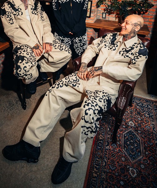 Dickies（ディッキーズ）の「Dickies/ディッキーズ MS X INS  WAVE PRINT PT ロンパン 81560500（その他パンツ・メンズ・ストーン/ブラック・XL/L/M）」の4枚目の写真