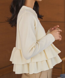 KOBE LETTUCE | 裾フリルニットポロロングスリーブ(ニット/セーター)