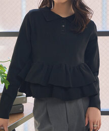 ニット/セーター（ブラック/黒色系・フリル）ファッション通販 - ZOZOTOWN