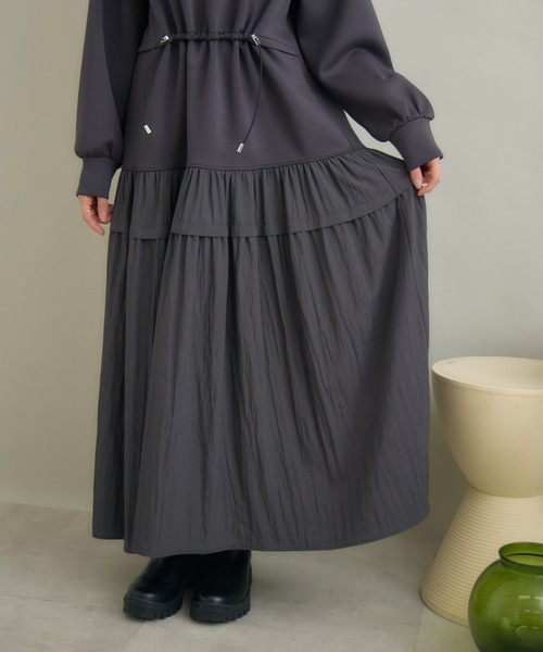 KATHARINE ROSS(キャサリンロス)の「【PILLINI/ピリーニ】ウエストドロストドッキングワンピース(ワンピース・レディース・チャコールグレー/ブラック・FREE)」の10枚目の写真