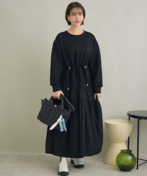 KATHARINE ROSS(キャサリンロス)の「【PILLINI/ピリーニ】ウエストドロストドッキングワンピース(ワンピース・レディース・チャコールグレー/ブラック・FREE)」の3枚目の写真