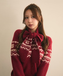 ボルドー」に該当するレディースのカーディガン/ボレロファッション