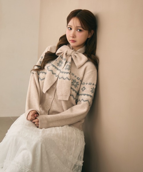 UNUS ノルディックアームカーディガン（ボレロ） n'OrLABELノルディック柄ニットカーディガン』