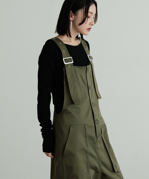 n'OrLABEL（ノアールレーベル）の「『フロント釦サロペット』（サロペット/オーバーオール・レディース・カーキ/ブラック/ベージュ・FREE）」の9枚目の写真