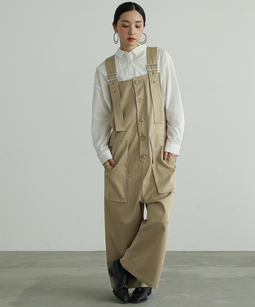 セール】『フロント釦サロペット』（サロペット/オーバーオール）｜n