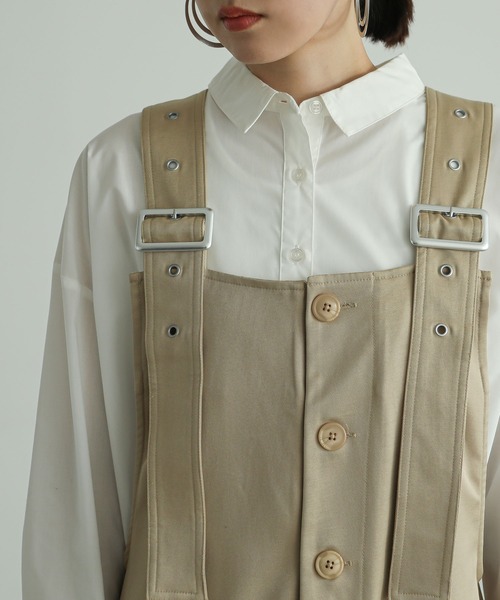 n'OrLABEL（ノアールレーベル）の「『フロント釦サロペット』（サロペット/オーバーオール・レディース・カーキ/ブラック/ベージュ・FREE）」の13枚目の写真