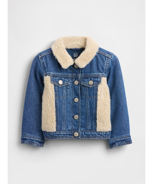 GAP（ギャップ）の「ボア アイコンデニムジャケット (幼児・ベビー)（デニムジャケット・キッズ・インディゴブルー・110cm/80ｃｍ/100cm/90cm/105cm/95cm）」の4枚目の写真