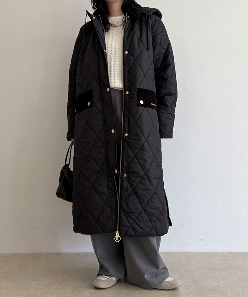 Barbour(バブアー)の「【BARBOUR/バブアー】MEREDITH QUILTED JACKET(トレンチコート・レディース・ブラック・38)」の3枚目の写真