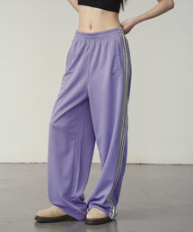 KNIT JACQUARD TAPE TRACK PANTS ASH PURPLE