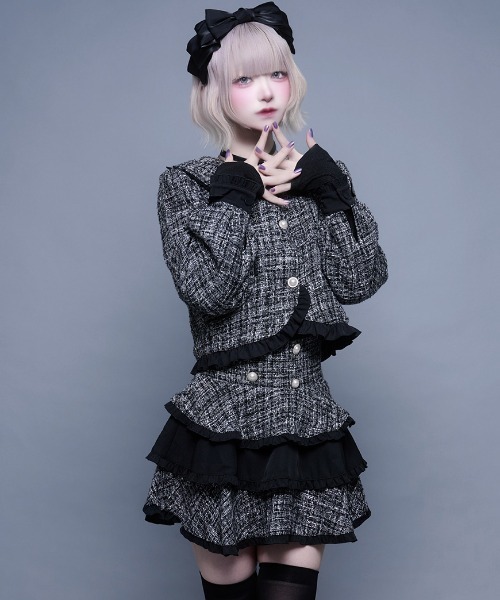 ililil(イルイルイル)の「『ililil/イルイルイル』【令嬢地雷ちゃんツイードセーラーセットアップ】(セットアップ・レディース・ブラック・FREE)」の3枚目の写真