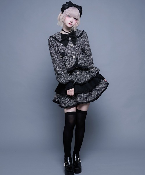 ililil(イルイルイル)の「『ililil/イルイルイル』【令嬢地雷ちゃんツイードセーラーセットアップ】(セットアップ・レディース・ブラック・FREE)」の6枚目の写真