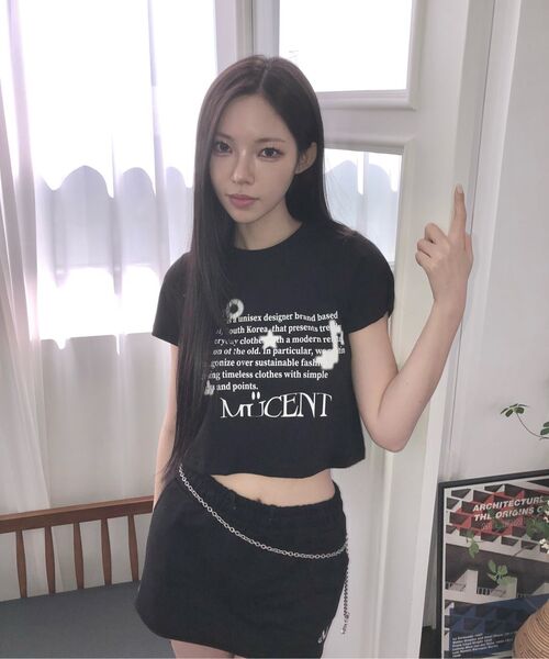 MUCENT(ムセント)の「トンズミュージックレタリング半袖Tシャツ男女共用(2カラー)(Tシャツ/カットソー・レディース・ホワイト/ブラック・M/L/SHORT)」の4枚目の写真