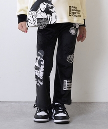 X-girl Stages（エックスガールステージス）の「MIXモチーフ起毛フレアレギンス（レギンス/スパッツ・キッズ）」