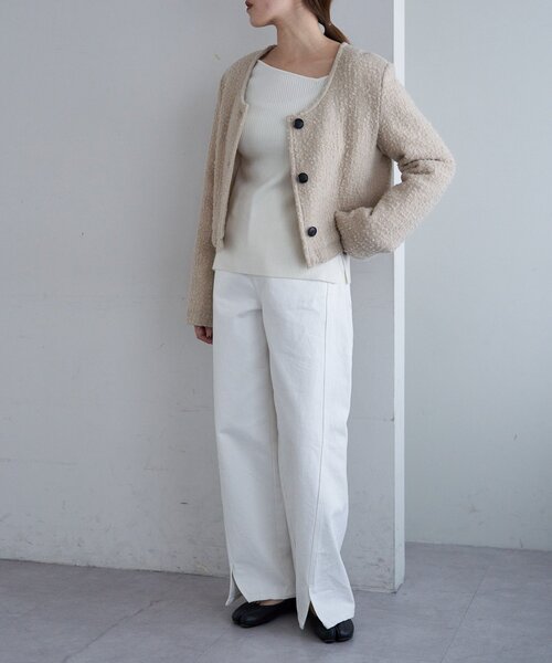 SHENERY（シーナリー）の「Uネックショートジャケット（その他アウター・レディース・ベージュ/ブラック・FREE）」の12枚目の写真