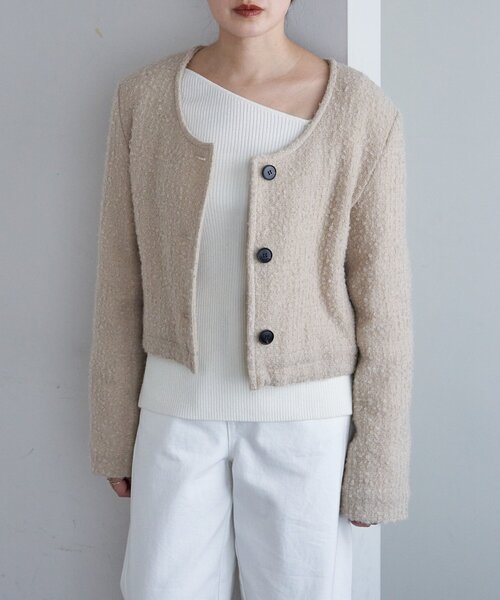 SHENERY（シーナリー）の「Uネックショートジャケット（その他アウター・レディース・ベージュ/ブラック・FREE）」の15枚目の写真